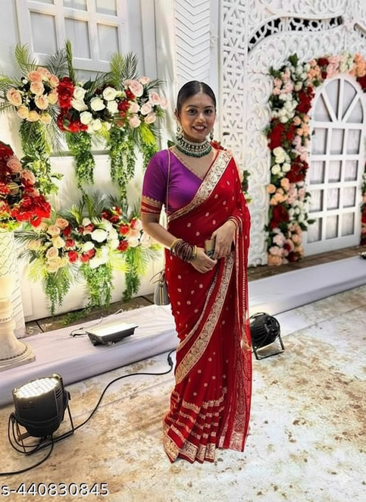 Beautiful designer geogrette saree