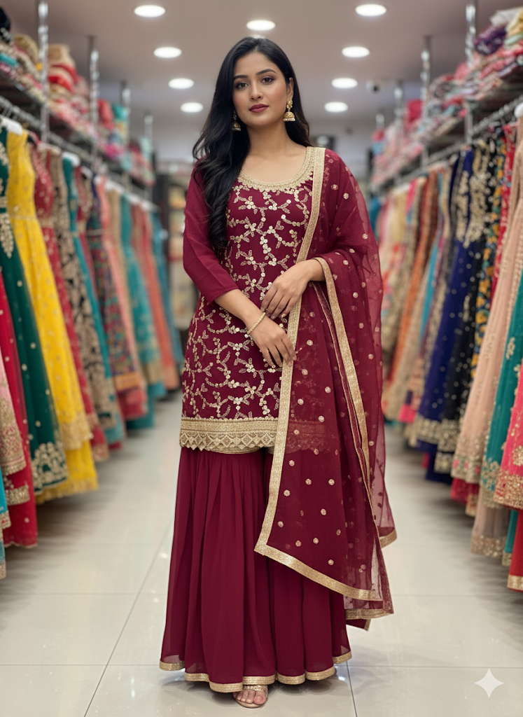 Beautiful designer sharara suit