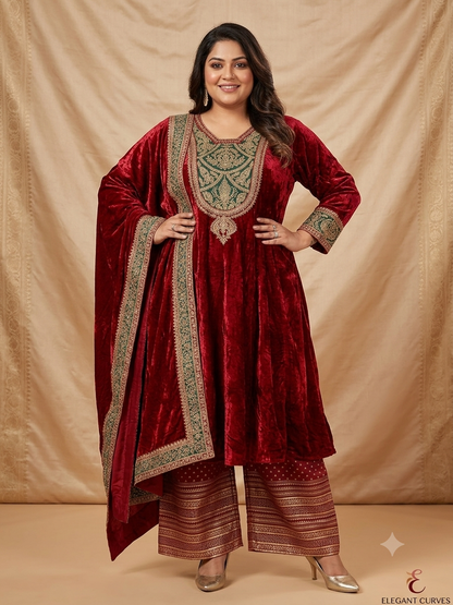 Beautiful designer anarkali plazo suit