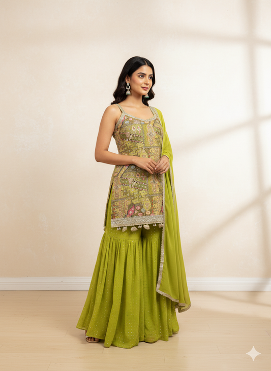 Beautiful designer sharara suit