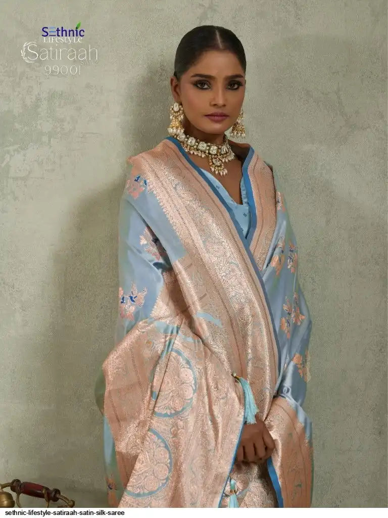 Beautiful designer satin silk saree