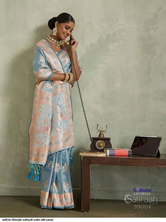 Beautiful designer satin silk saree
