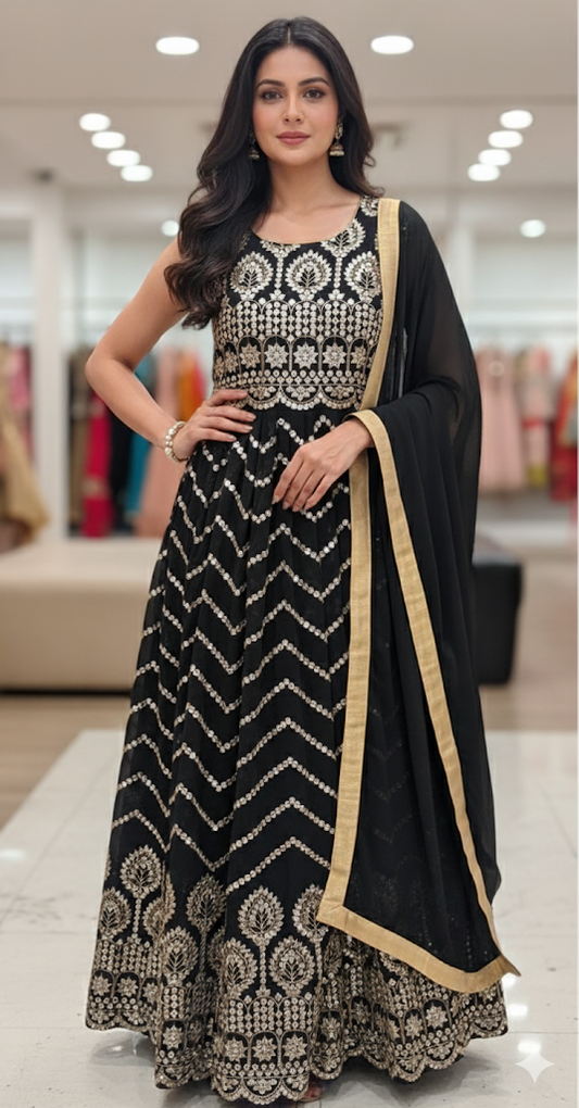Beautiful designer gown style anarkali suit
