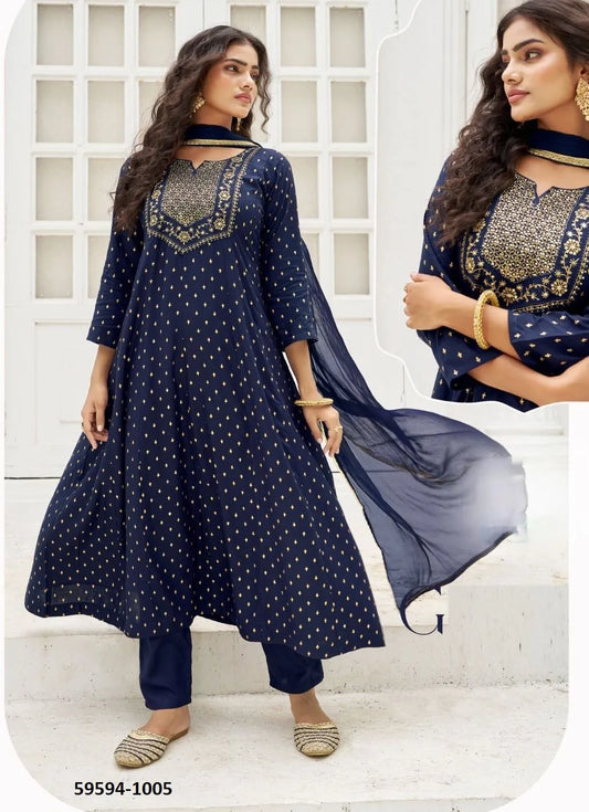 Beautiful designer flare Kurti  pants & dupptta