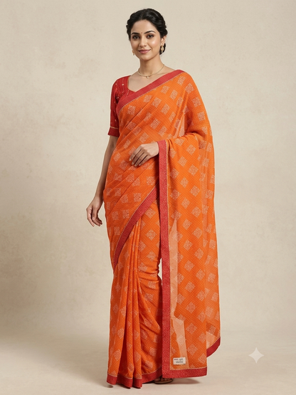 Beautiful designer chiffon saree