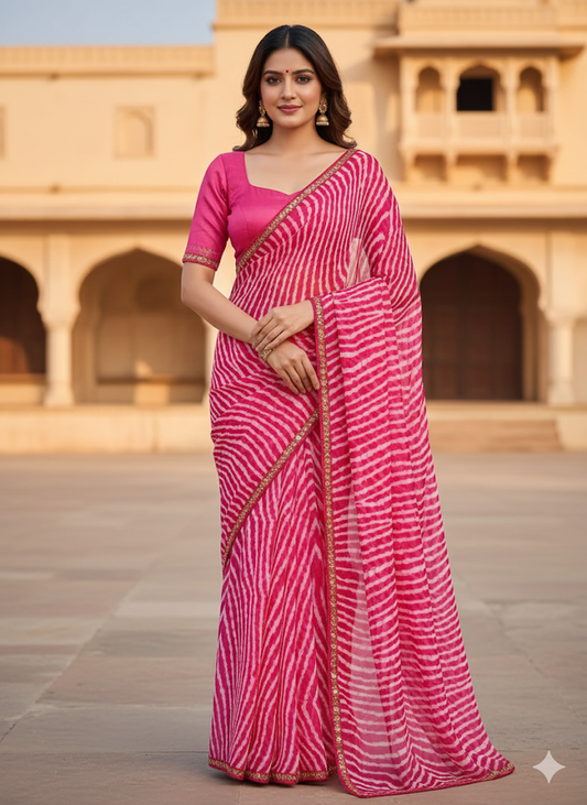 Beautiful designer geogrette saree