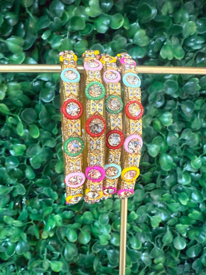 Beautiful designer glass bangles set