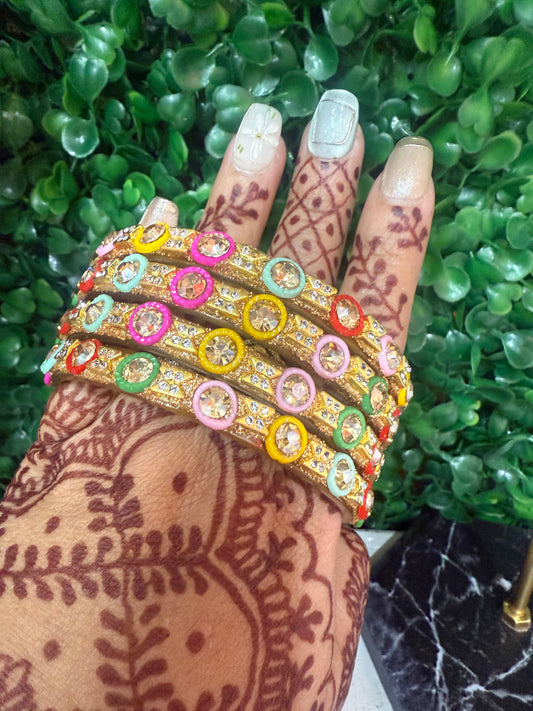 Beautiful designer glass bangles set
