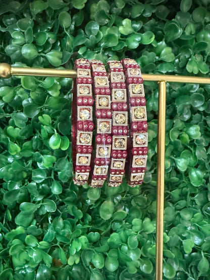 Beautiful designer glass bangles set