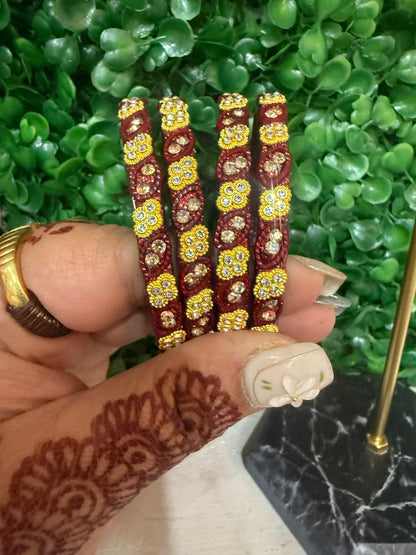 Beautiful designer glass bangles set