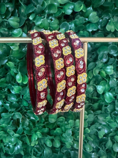 Beautiful designer glass bangles set