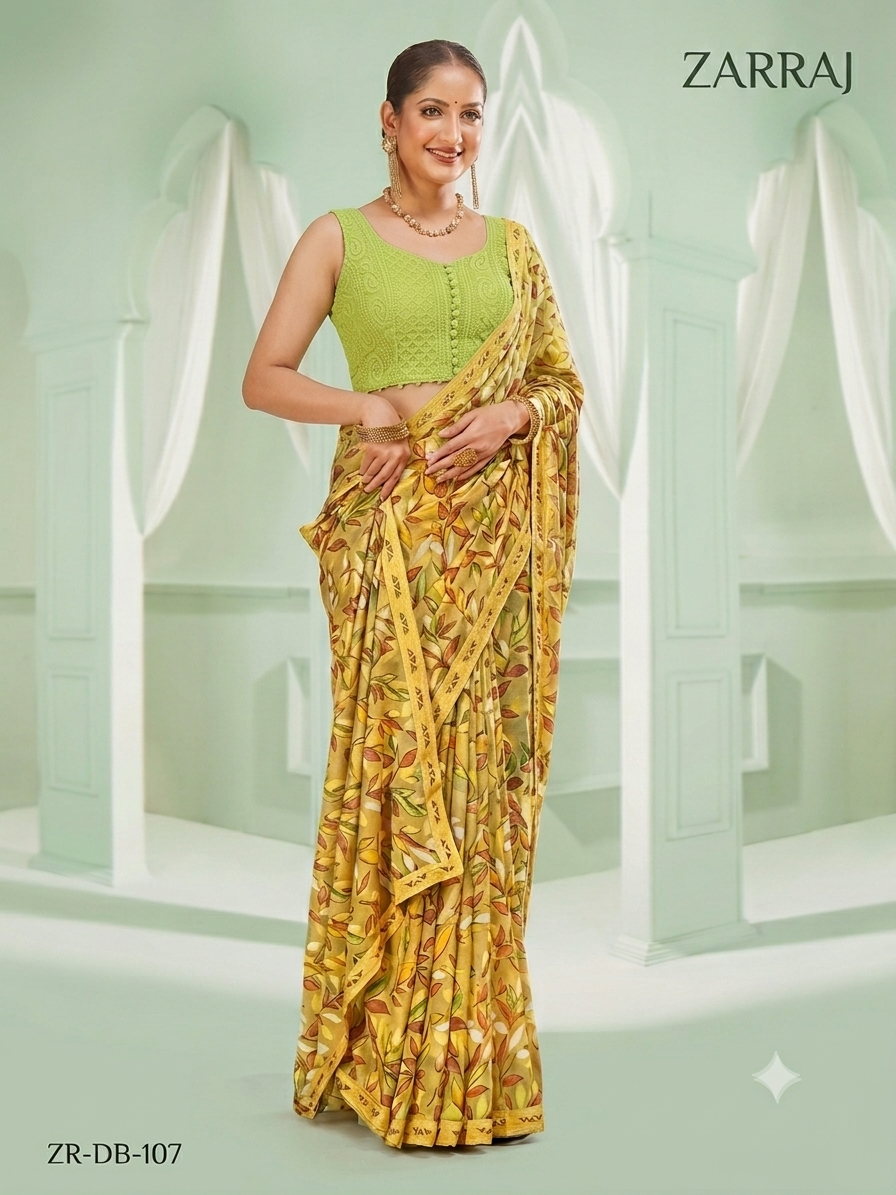 Beautiful designer saree blouse combo