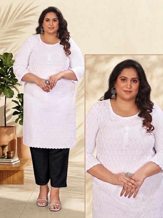 Beautiful designer lucknowi Embroidery Kurti with pants