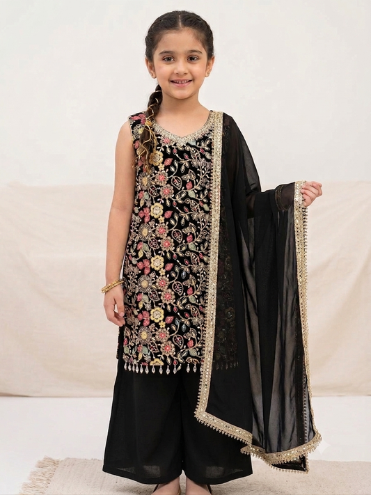 Beautiful designer kids plazo suit
