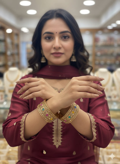 Beautiful designer polki screw kara