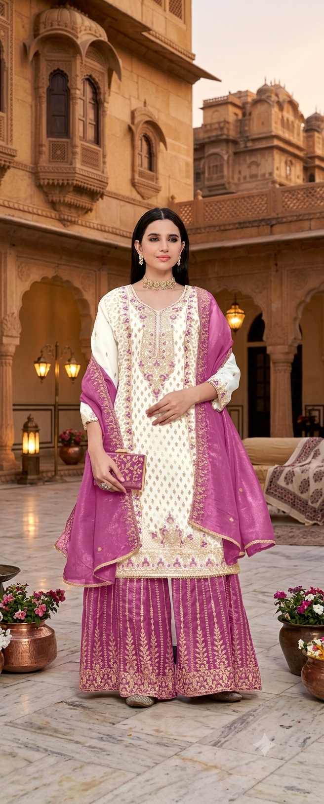 Beautiful designer plazo suit