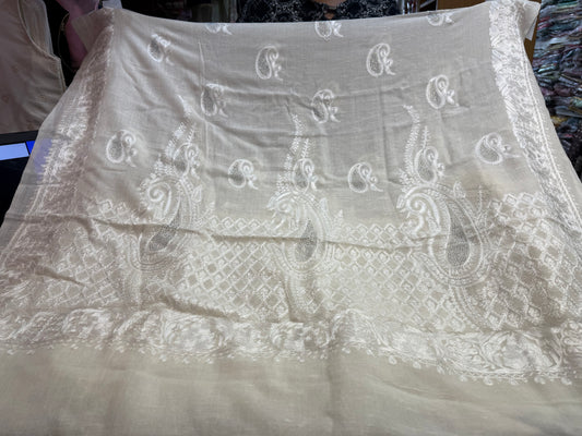 Beautiful designer pure pashmina hand embroidered Kashmiri shawl