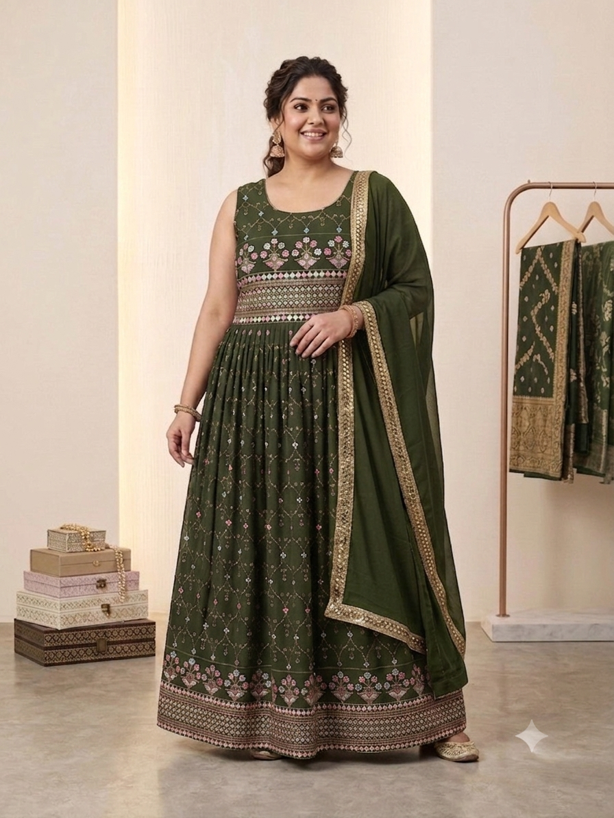 Beautiful designer gown style anarkali suit