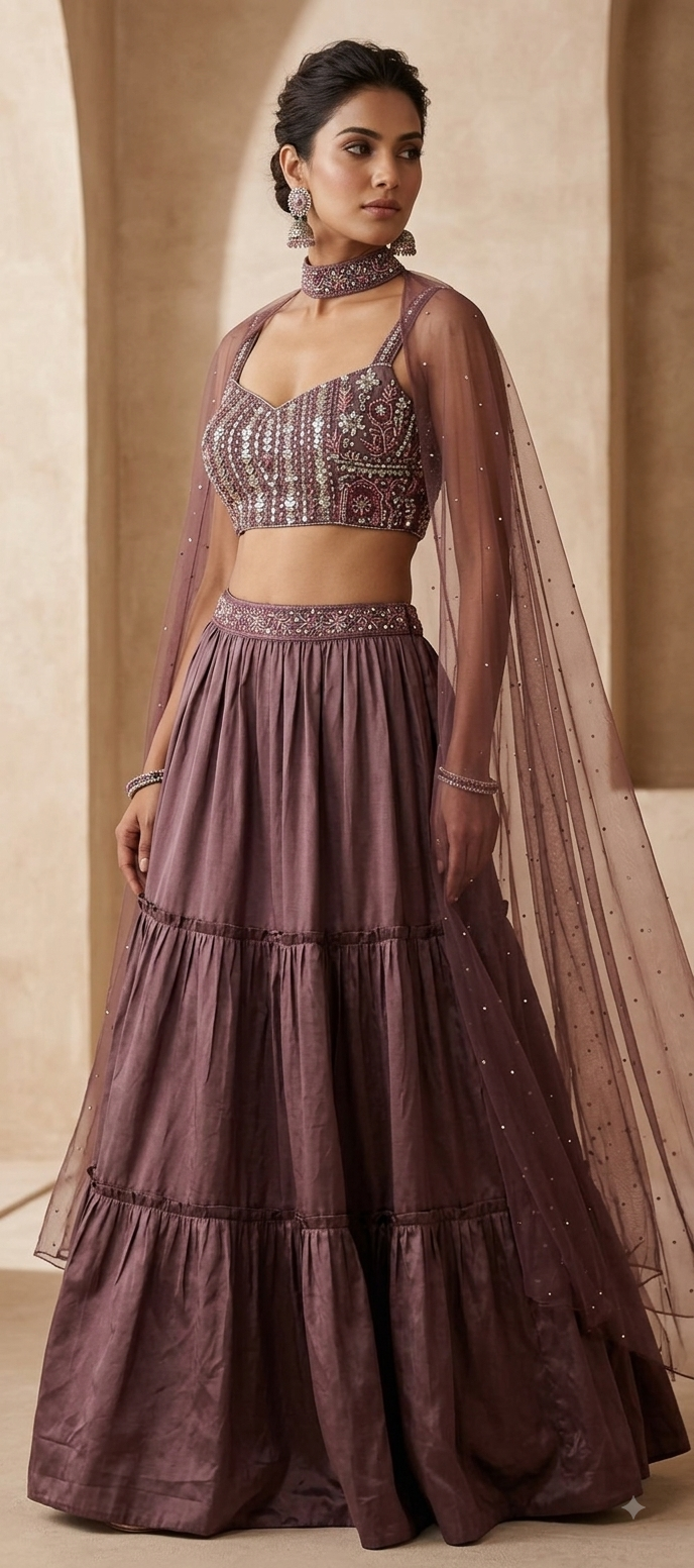 Beautiful designer indo western style lengha choli
