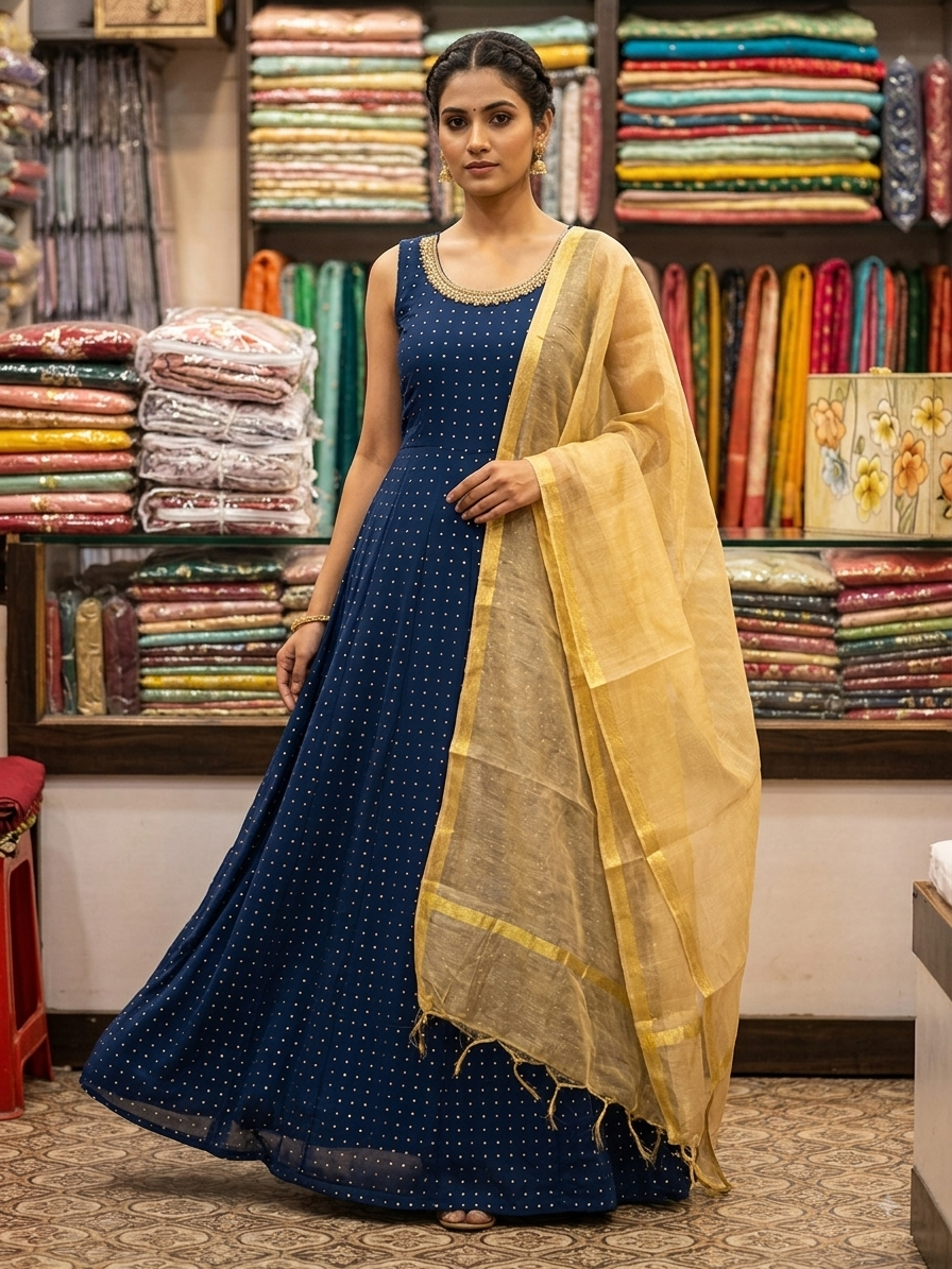 Beautiful designer gown style anarkali suit