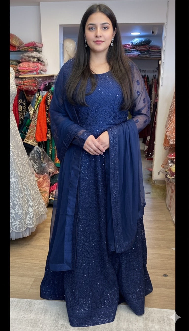 Beautiful designer gown style anarkali suit