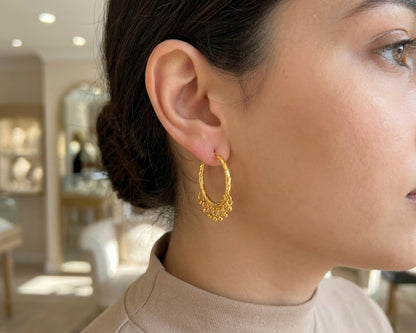 Beautiful designer daily wear bali hoops earrings