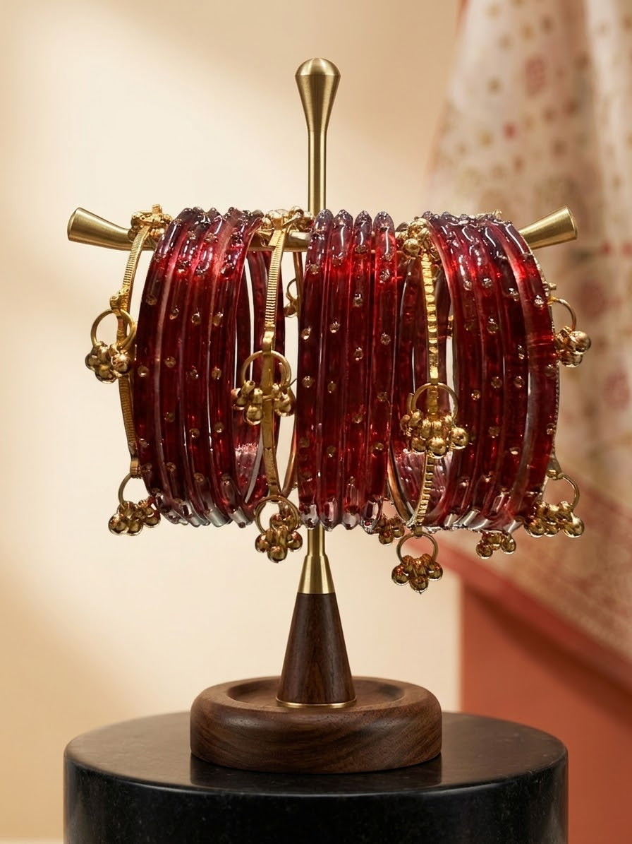 Beautiful designer multicolor raindrop bangles with Kashmiri bangles