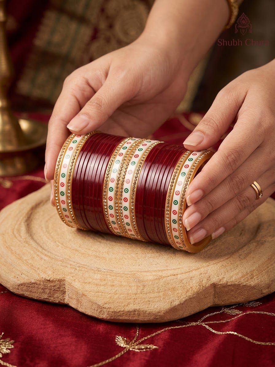 Beautiful designer chura bangles set