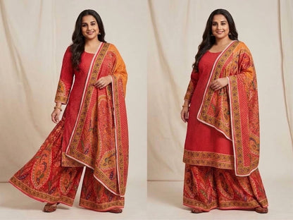 Beautiful designer polka dot plazo suit