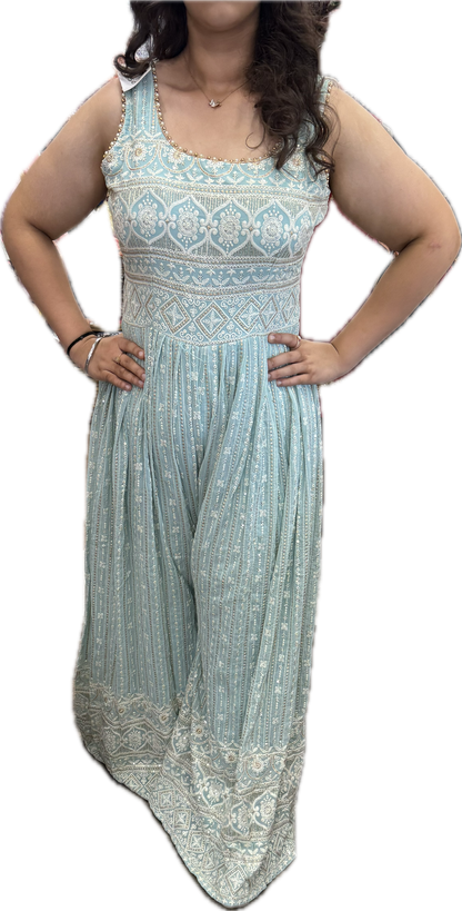 Beautiful designer lucknowi embroidery jumpsuit