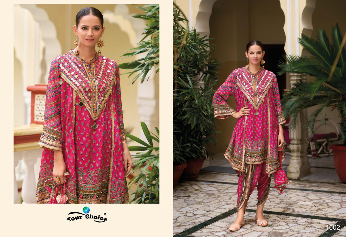 Beautiful designer Party Wear Heavy Chinon Indo Western Designer Dhoti Suit