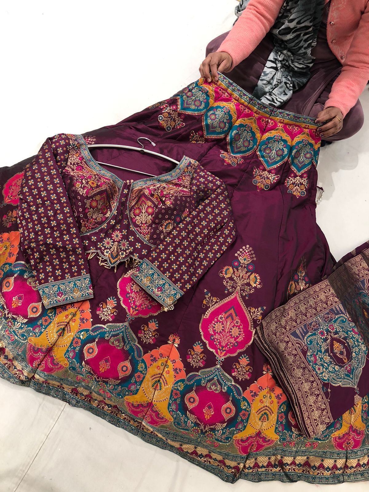 Beautiful designer ready made brocade lengha choli