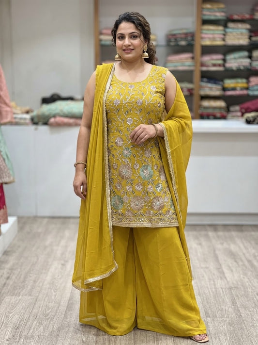 Beautiful designer plazo suit