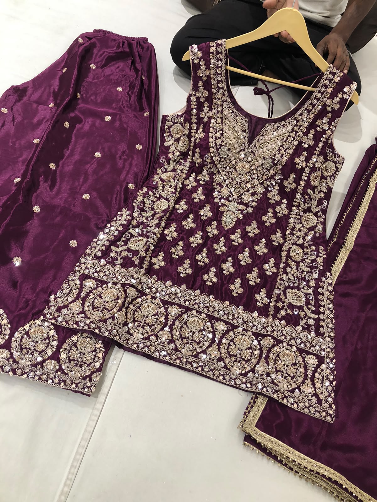 Beautiful designer plazo suit