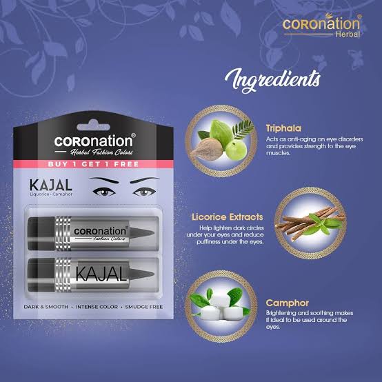 COROnation Herbal Kajal With Liquorice & Camphor twin pack