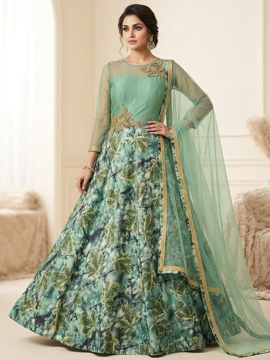 Beautiful designer floral printed gown