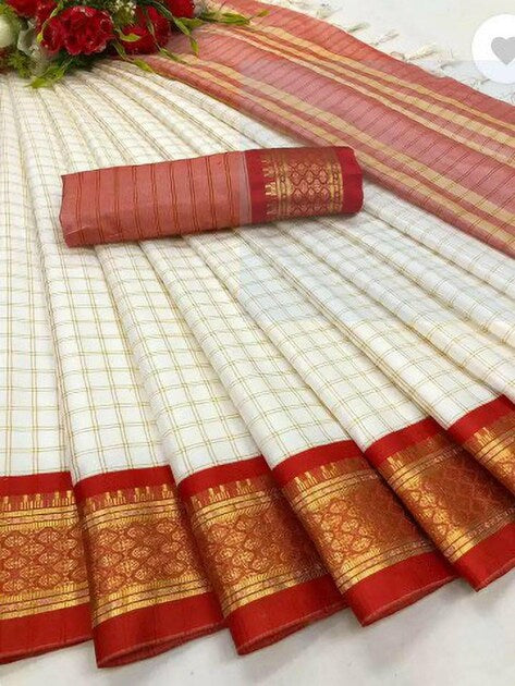 Beautiful designer chettinad checked silk saree