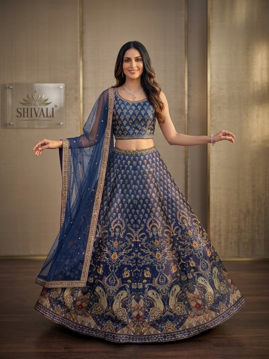 Beautiful designer silk Lengha CHOLI suit