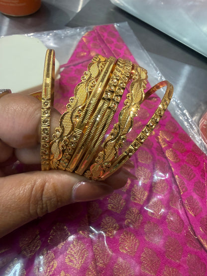 Beautiful designer gold plated bangle set