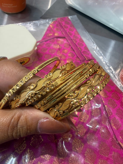 Beautiful designer gold plated bangle set