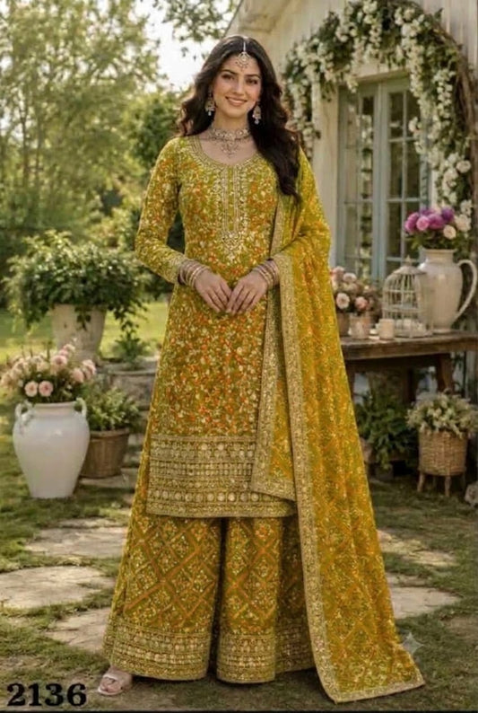 Beautiful designer bandhani plazo suit