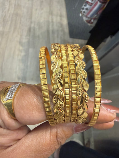 Beautiful designer gold plated bangle set