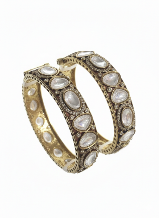Beautiful designer Mossonite kara bangle set
