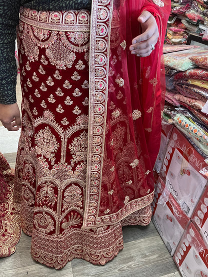 Beautiful designer heavily embroidery bridal lengha