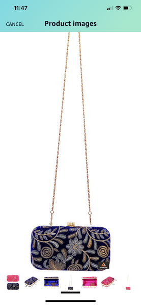 Beautiful designer  Women's Oval Frame Clutch | Detachable Sling Chain | Ladies Party Wedding Purse Bag