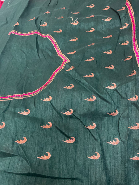 Beautiful designer silk saree with border