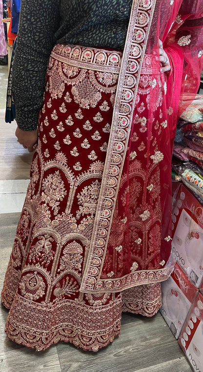 Beautiful designer heavily embroidery bridal lengha