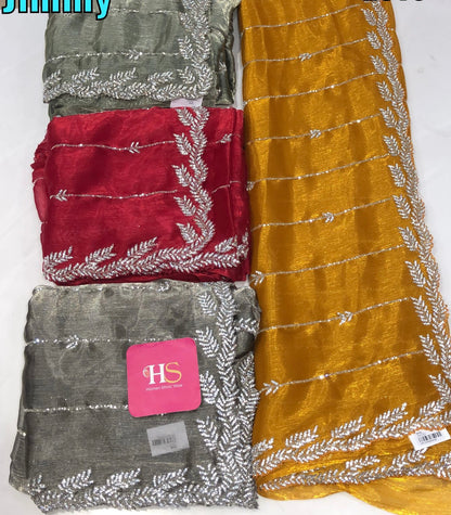 Beautiful designer hand embroidery saree