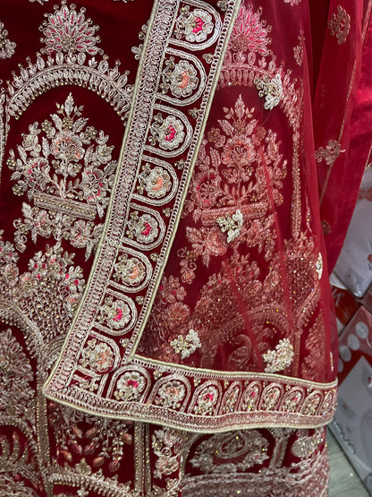 Beautiful designer heavily embroidery bridal lengha