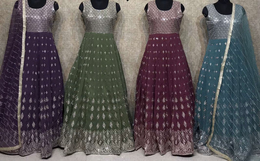 Beautiful designer gown style anarkali suit